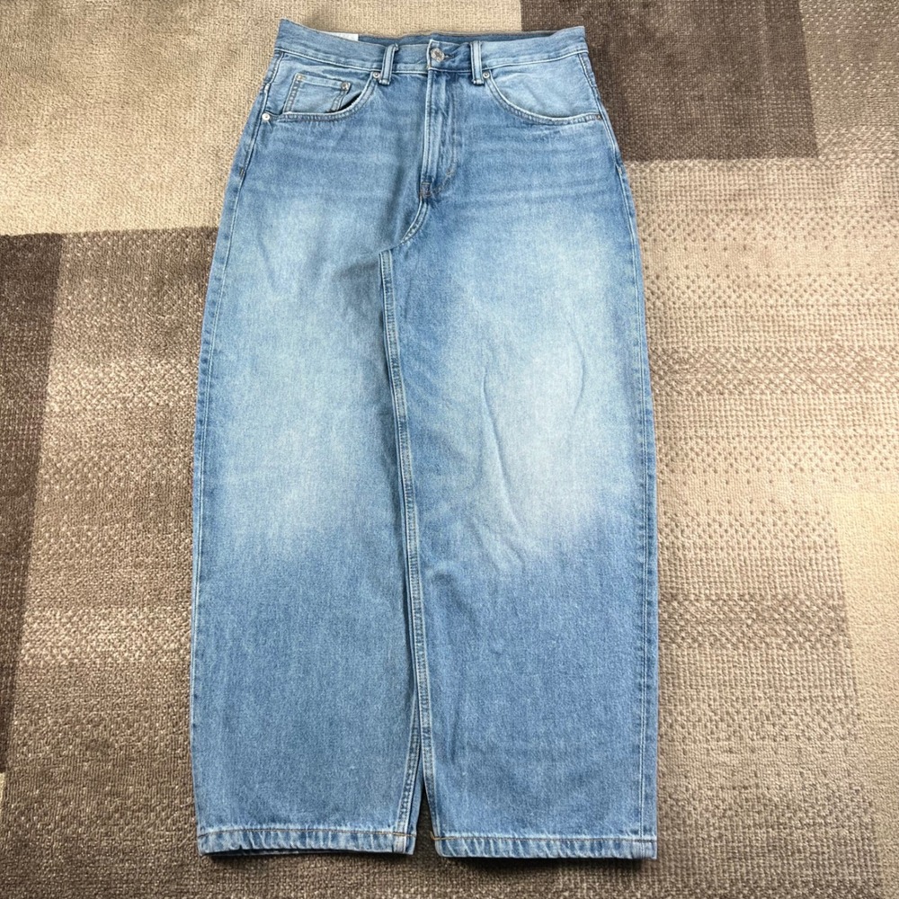 H&M Baggy Loose Fit Jeans Light Wash Blue Denim Mens 30X30 Skater Streetwear